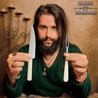 Bone Handle Cutlery Set with Sheath-GoblinSmith
