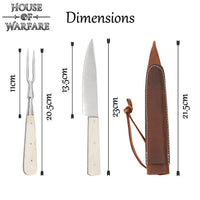 Bone Handle Cutlery Set with Sheath-GoblinSmith