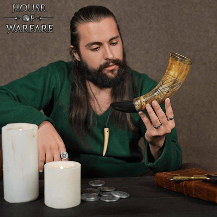 Carved Spiral Drinking Horn-GoblinSmith