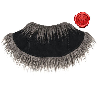 Medieval Leather Collar with Faux Fur-GoblinSmith