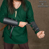 Handcrafted Medieval Leather Bracers-GoblinSmith