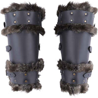 Bjorn Fur Trim Leather Bracers-GoblinSmith