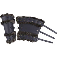 Bjorn Fur Trim Leather Bracers-GoblinSmith