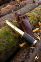 Telescope With Leather Pouch - Brass-GoblinSmith