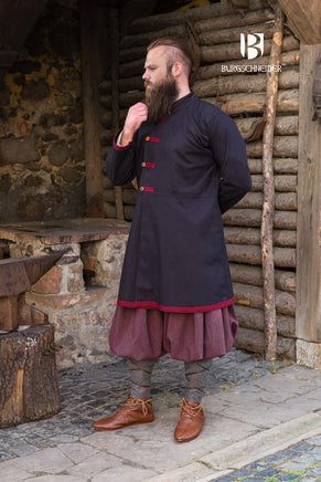Rus Coat Jakub Black/Bordeaux-GoblinSmith