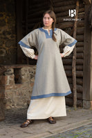 Rus Dress Luiza Light Grey/Light Blue-GoblinSmith