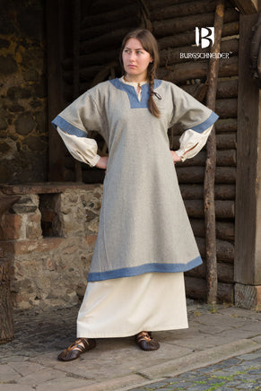 Rus Dress Luiza Light Grey/Light Blue-GoblinSmith