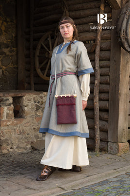 Rus Dress Luiza Light Grey/Light Blue-GoblinSmith