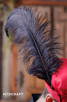 Ostrich Feather 45-50cm Black-GoblinSmith