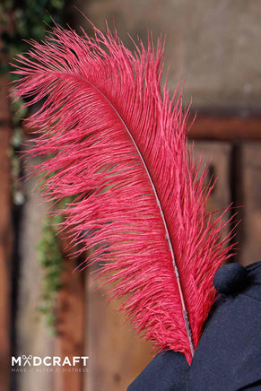 Ostrich Feather 45-50cm Dark Red-GoblinSmith