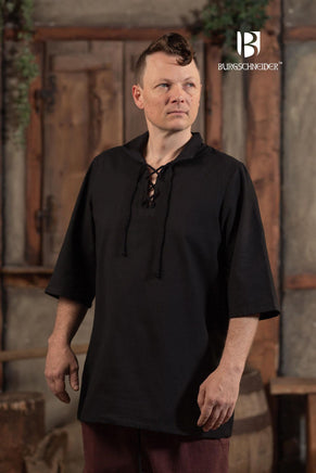 Summer Lace-Up Shirt Aton Black-GoblinSmith
