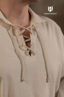Summer Lace-Up Shirt Aton Natural-GoblinSmith