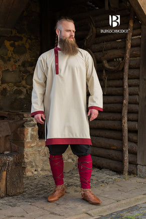 Rus Tunic Tobiasz Natural/Bordeaux-GoblinSmith