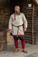 Rus Tunic Tobiasz Natural/Bordeaux-GoblinSmith