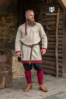 Rus Tunic Tobiasz Natural/Bordeaux-GoblinSmith