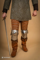 Splinted Leg Armour Suede Leather Brown-GoblinSmith