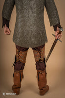 Splinted Leg Armour Suede Leather Brown-GoblinSmith