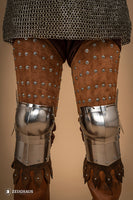 Splinted Leg Armour Suede Leather Brown-GoblinSmith