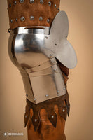 Splinted Leg Armour Suede Leather Brown-GoblinSmith