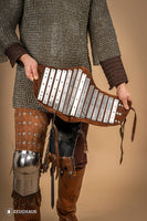 Splinted Leg Armour Suede Leather Brown-GoblinSmith