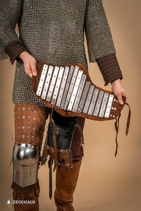 Splinted Leg Armour Suede Leather Brown-GoblinSmith