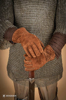 Suede Gloves for Gauntlets Brown-GoblinSmith