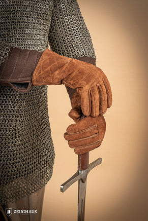 Suede Gloves for Gauntlets Brown-GoblinSmith