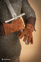 Suede Gloves for Gauntlets Brown-GoblinSmith