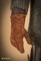Suede Gloves for Gauntlets Brown-GoblinSmith