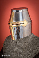 Crusader Great Helmet 1,6mm with Brass-GoblinSmith