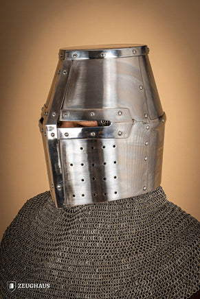 Crusader Great Helmet 1,6mm Polished-GoblinSmith