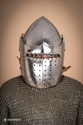 Bascinet Helmet with Visor 2mm Polished-GoblinSmith