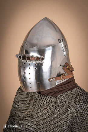 Bascinet Helmet with Visor 2mm Polished-GoblinSmith