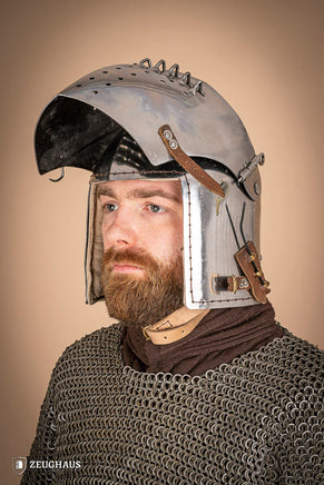 Bascinet Helmet with Visor 2mm Polished-GoblinSmith