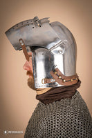 Bascinet Helmet with Visor 2mm Polished-GoblinSmith
