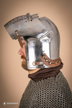 Bascinet Helmet with Visor 2mm Polished-GoblinSmith