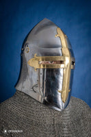 Sugar Loaf Helmet with Visor 1,6mm with Brass-GoblinSmith