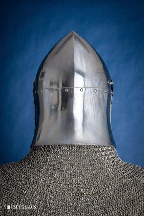 Sugar Loaf Helmet with Visor 1,6mm with Brass-GoblinSmith