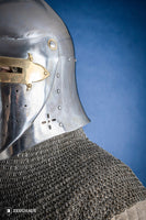 Sugar Loaf Helmet with Visor 1,6mm with Brass-GoblinSmith