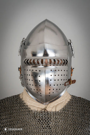 Bascinet Helmet with Visor 2.5mm Polished-GoblinSmith