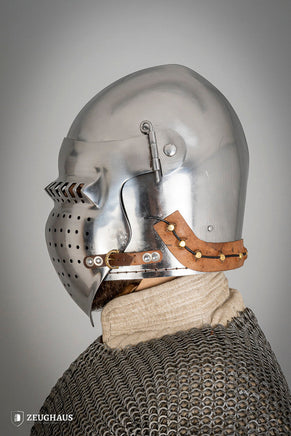 Bascinet Helmet with Visor 2.5mm Polished-GoblinSmith