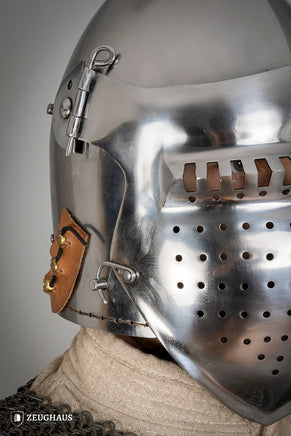 Bascinet Helmet with Visor 2.5mm Polished-GoblinSmith