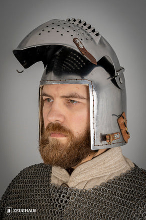 Bascinet Helmet with Visor 2.5mm Polished-GoblinSmith