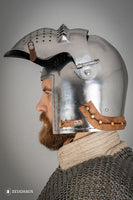 Bascinet Helmet with Visor 2.5mm Polished-GoblinSmith