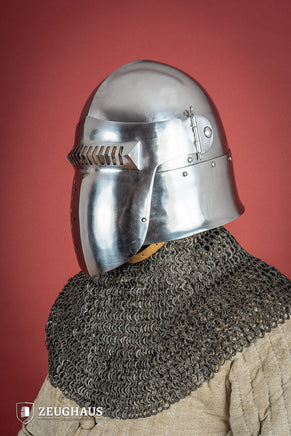 Bascinet Helmet 14th Cent. 1.6mm Polished-GoblinSmith