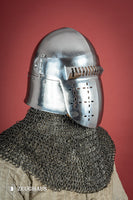 Bascinet Helmet 14th Cent. 1.6mm Polished-GoblinSmith