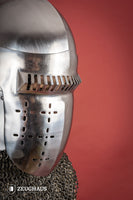 Bascinet Helmet 14th Cent. 1.6mm Polished-GoblinSmith