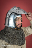 Bascinet Helmet 14th Cent. 1.6mm Polished-GoblinSmith
