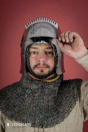 Bascinet Helmet 14th Cent. 1.6mm Polished-GoblinSmith
