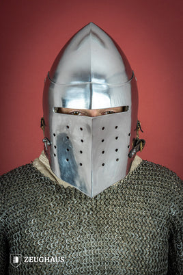 Full Visor Bascinet Helmet 2mm Polished-GoblinSmith
